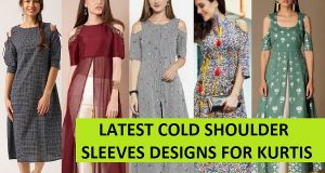 Cold shoulder kurti designs for women