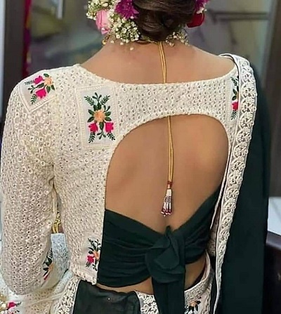 Back Saree Blouse Design With Bows