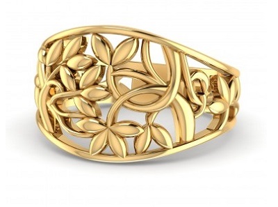 Beautiful Floral Pattern Gold Ring