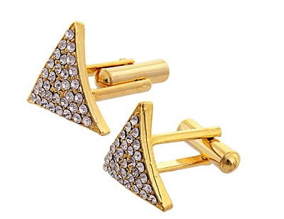 Beautiful Triangular Gold Stud Earrings For Office
