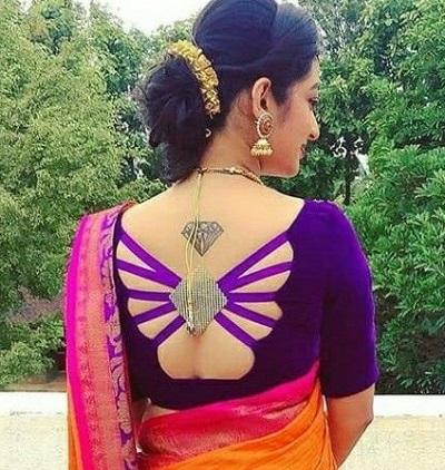 Butterfly Design Back Saree Blouse Pattern