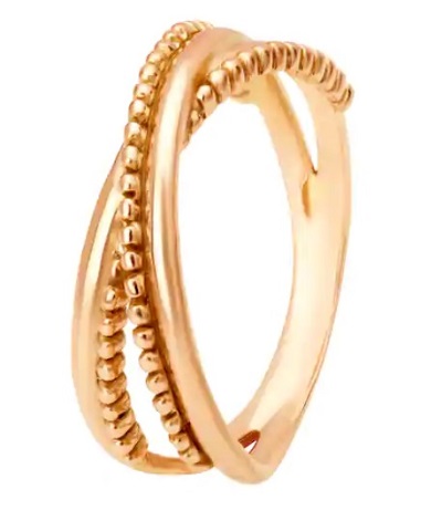 Cross pattern gold ring formal wear