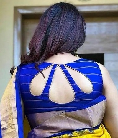 Cut work Inspired Pattu Silk Saree Back Side Design