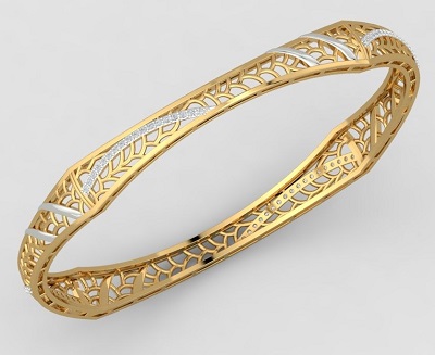 Designer Gold And Stone Work Bangle Bracelet For Women