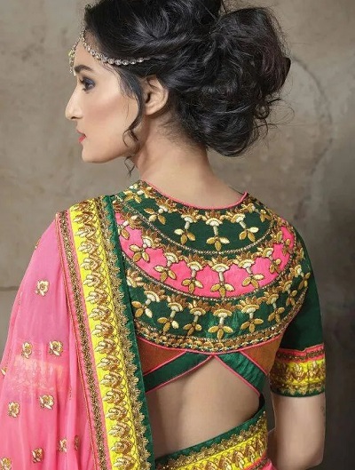 Embroidery Work Saree Blouse Design For Party Wear Sarees