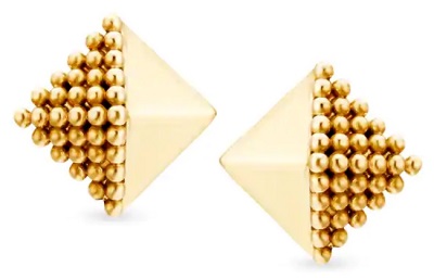 Geometric gold studs For Formal Wear