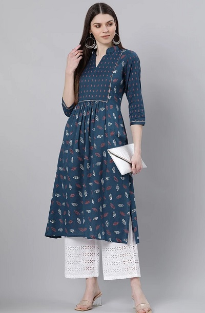 Office Wear yoke Kurti pattern in cotton fabric