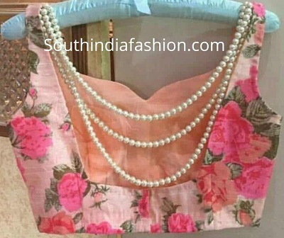 Pearl Work Deep Back Design For Sarees