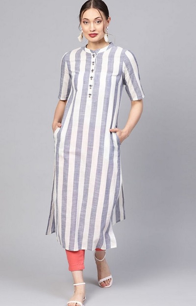 Simple And Smart Long Office Wear Kurta With Pocket