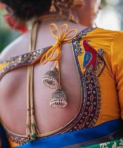 Stylish Back Saree Blouse Pattern For Party Wear Sarees