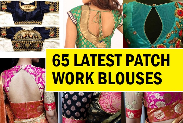 latest patch work saree blouse design