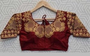 55 Latest Maroon Saree Blouse Designs to Try (2022) - Tips and Beauty