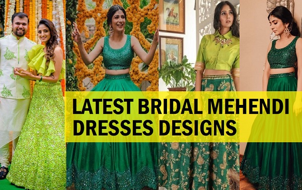 Bridal mehndi lehenga on sale design