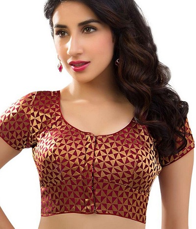 Maroon and Gold silk blouse