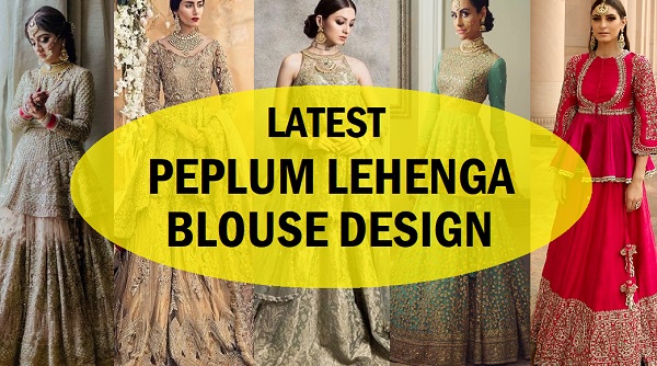 Trendy peplum choli with plain lehenga designs | Long skirt top designs,  Lehenga blouse pattern, Lehenga designs latest