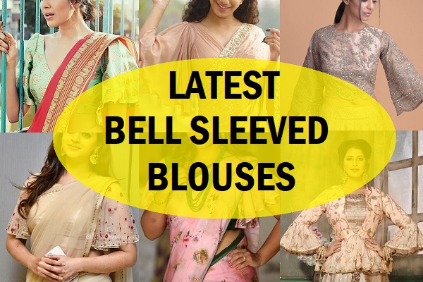 20 Latest Bell Sleeves Saree Blouse Designs (2022) - Tips and Beauty