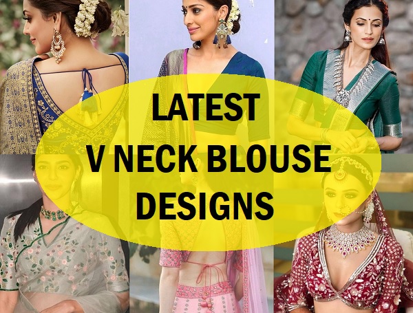 best v neck blouse designs