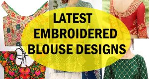 latest embroidered saree blouse designs