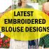latest embroidered saree blouse designs