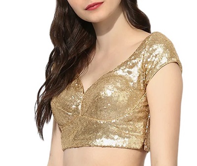 Stylish cut designer Golden blouse