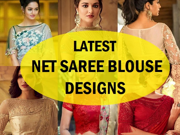 latest net saree blouse designs