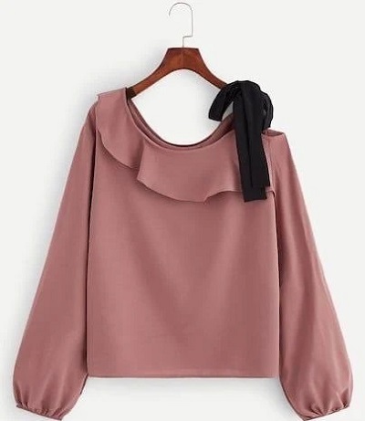Casual Full Sleeves Cold Shoulder Top Design