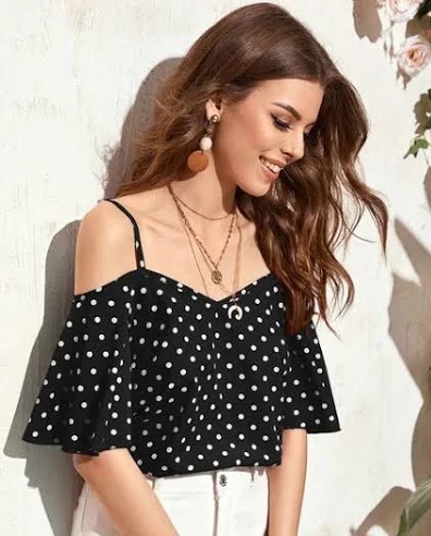 Designer Cold Shoulder Style Crop Top