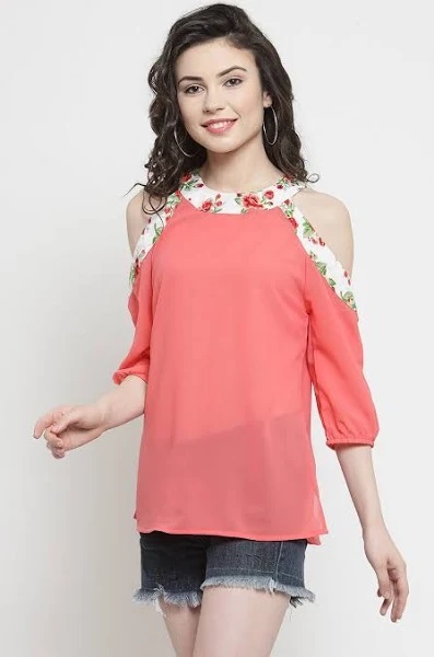 Halter Style Cold Shoulder Top Design