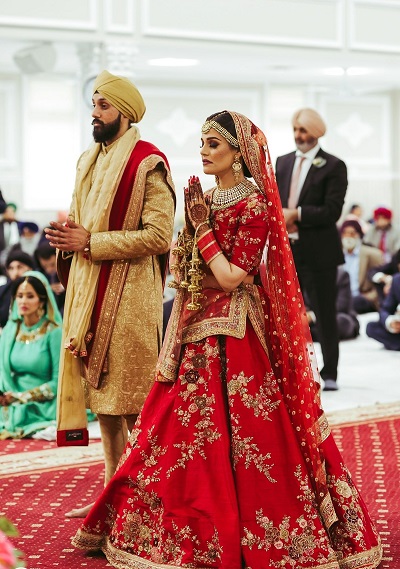 Heavy Embroidered Punjabi Wedding Bridal Dress