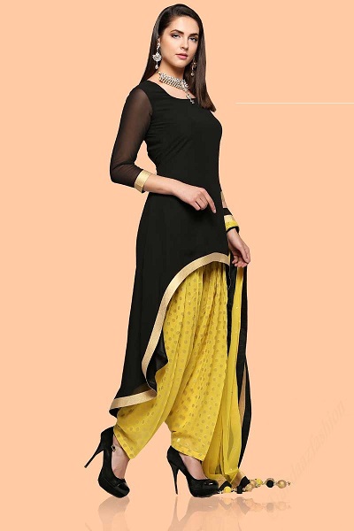 High Low Design Georgette Punjabi Patiala Salwar Suit
