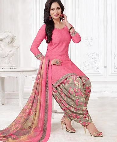 Pink printed salwar suit Punjabi style