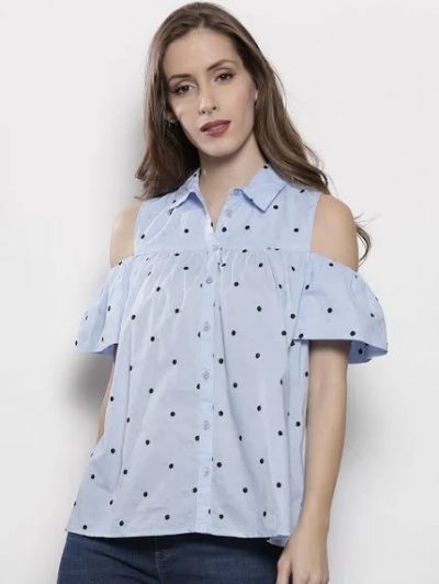 Shirt Style Cold shoulder Top Design