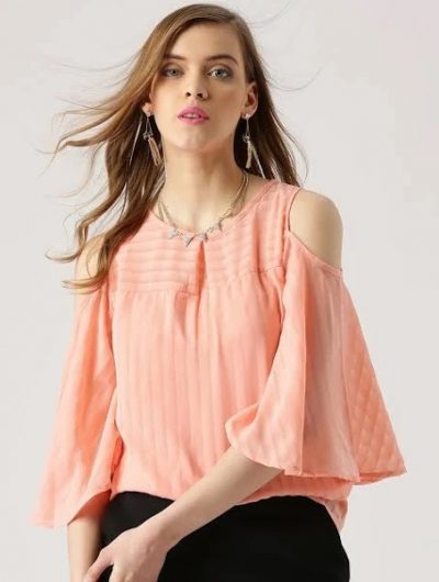 Sleeves Cold Shoulder Top Design