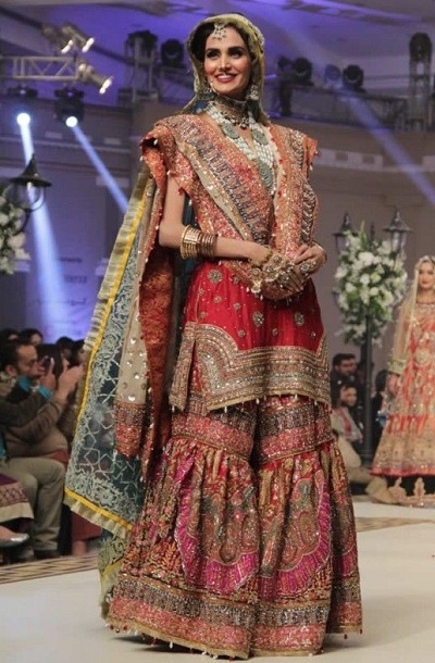 Very Heavy Kurti Sharara for Punjabi Brides