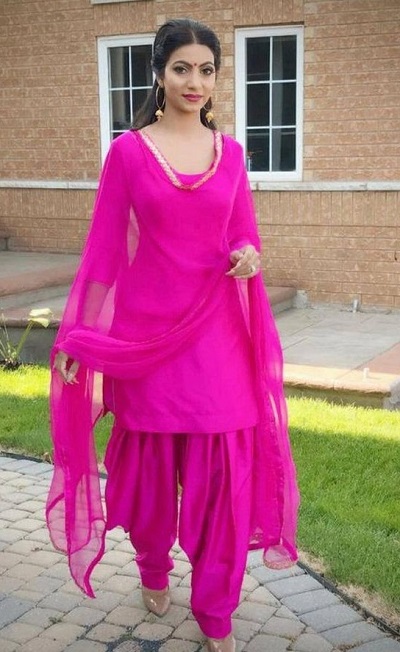Pink Punjabi Suit With Patiala Salwar