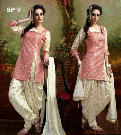 Pink Silk Punjabi Salwar Suit For Parties