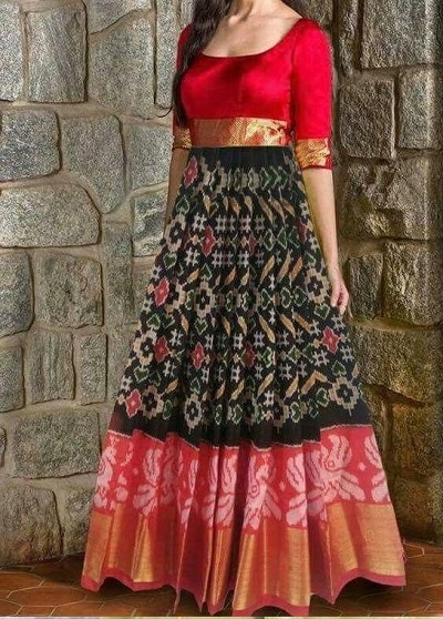Traditional Long Frock Design With Silk Fabric