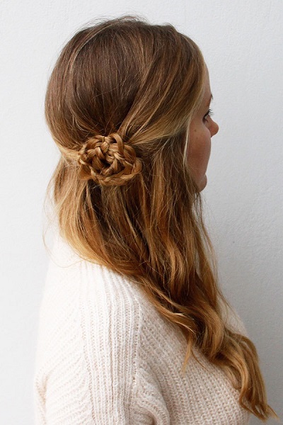 Braided Floral Bun Updo