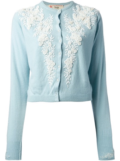 Embroidered Short Cardigan With Full Sleeves