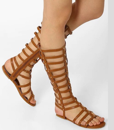 Gladiator Sandals With Side Zipper