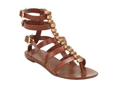 Gold Embellished Brown Strappy Sandal