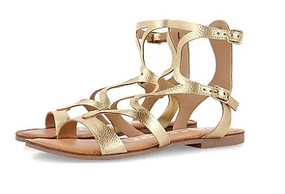 Golden Strappy Gladiator Ankle-Length Sandal