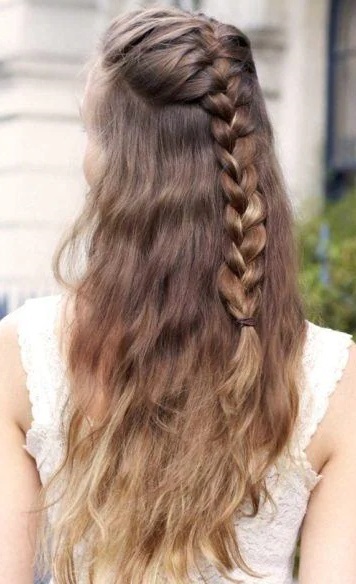 Half French Hairstyle Braid