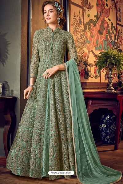 Heavily Embellished Gown With Zari Embroidery