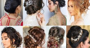 Indian Bun hairstyles for Lehenga