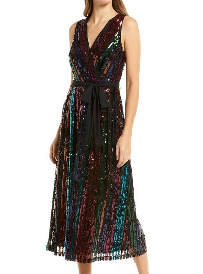 Multicolor sequin studded Cocktail dress