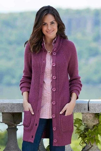 Pure Wool Long Cardigan For Ladies