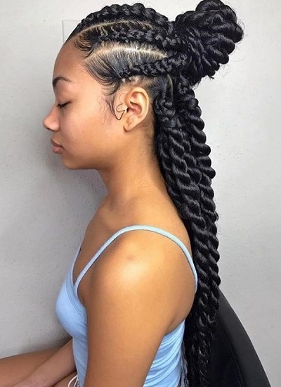 Rope Braided On Afro Textured Hair