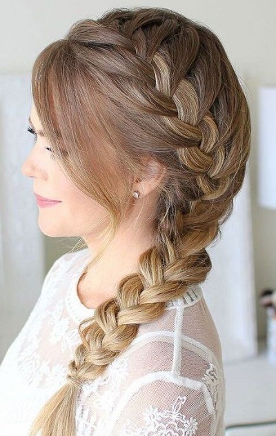 Side Half French Braid Style