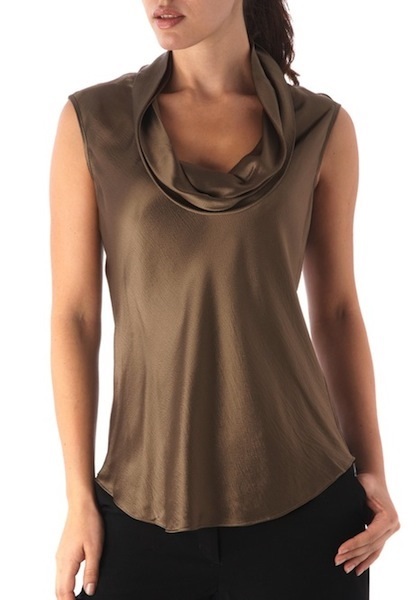 Simple sleeveless casual wear cowl style formal top